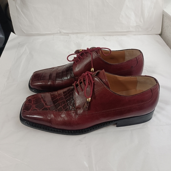 David Eden Crocodile alligator Derby Oxfords men's size 9.5M - Picture 16 of 16